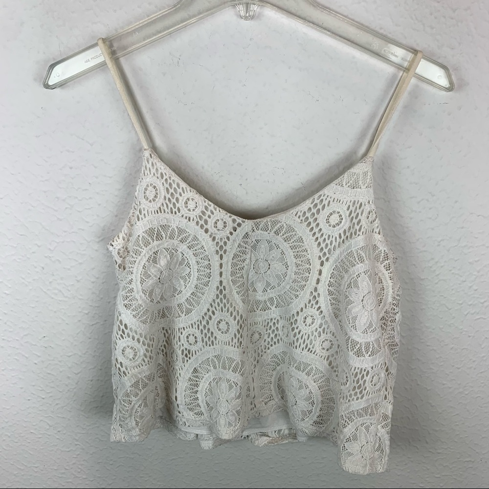 American Eagle Lace Spaghetti Strap Crop Top G3 - Picture 3 of 5